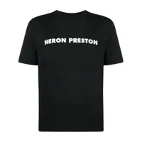 heron preston t-shirt en coton à logo imprimé - noir