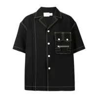 feng chen wang t-shirt à coutures contrastantes - noir