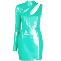 rotate robe courte à design asymétrique à une épaule - vert