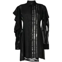 feng chen wang robe-chemise à design patchwork - noir
