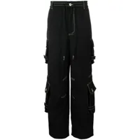 feng chen wang pantalon ample à poches cargo - noir