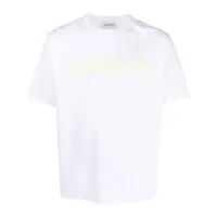 lanvin t-shirt en coton à logo en relief - blanc