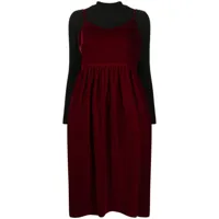 b+ab robe mi-longue à détail de nœud - rouge