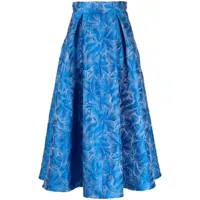 talbot runhof jupe mi-longue à fleurs - bleu