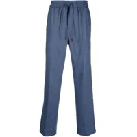 brioni pantalon en lin à coupe droite - bleu