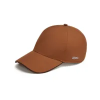zegna casquette à plaque logo - marron