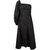 ulla johnson robe mi-longue fiorella à design asymétrique à une épaule - noir