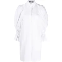karl lagerfeld robe-chemise à manches bouffantes - blanc