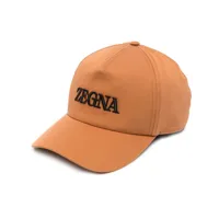 zegna casquette à logo brodé - marron