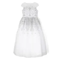 marchesa kids couture robe longue à fleurs brodées - blanc