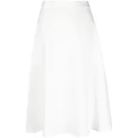 polo ralph lauren jupe mi-longue en lin à taille haute - blanc