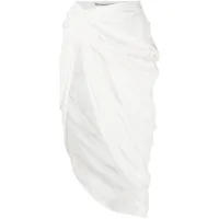 alexander wang jupe mi-longue à design asymétrique - blanc