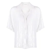p.a.r.o.s.h. chemise brodée de sequins à manches courtes - blanc