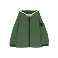 stone island junior veste bomber zippée à patch logo - vert