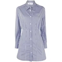 câllas milano robe-chemise nadine à fines rayures - bleu