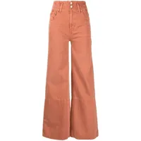 ulla johnson jean ample à taille haute - orange