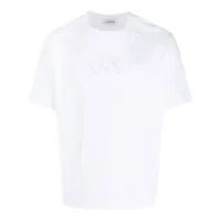 lanvin t-shirt en coton à logo brodé - blanc