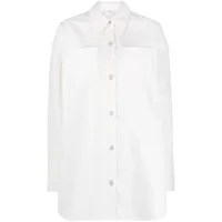 courrèges chemise boutonnée à détail de sangle - blanc