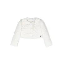monnalisa veste matelassée à patch logo - blanc