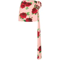 magda butrym minijupe drapée à fleurs - rose