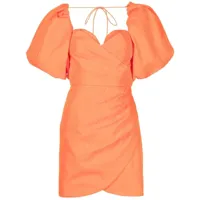 rebecca vallance robe courte carmelita à manches bouffantes - orange