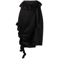 rokh jupe mi-longue à volants - noir