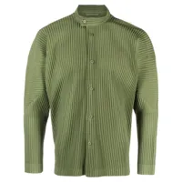homme plissé issey miyake chemise à design plissé - vert