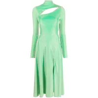 rotate birger christensen robe mi-longue à découpes - vert