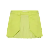 dion lee minijupe workwear à design plissé - jaune