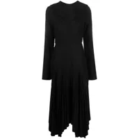ioana ciolacu robe longue à design plissé - noir