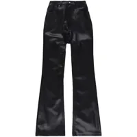 ksubi pantalon en cuir artificiel à coupe évasée - noir