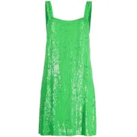 p.a.r.o.s.h. robe évasée à ornements de sequins - vert