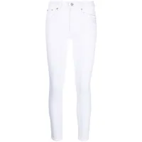 polo ralph lauren jean skinny à taille mi-haute - blanc