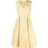 talbot runhof robe trapèze à col v - jaune