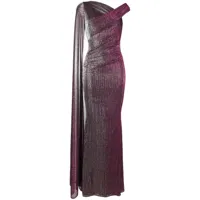 talbot runhof robe longue à effet métallisé - rose