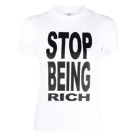 vetements t-shirt stop being rich - blanc