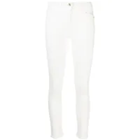 patrizia pepe jean skinny à logo strassé - blanc