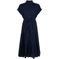 lauren ralph lauren robe-chemise à manches courtes - bleu