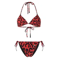 dolce & gabbana bikini à imprimé léopard - rouge