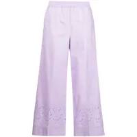 p.a.r.o.s.h. pantalon droit à broderie anglaise - violet