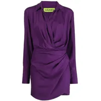 gauge81 robe portefeuille mi-longue à fronces - violet