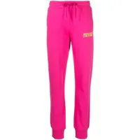 versace jeans couture pantalon de jogging à logo imprimé - rose