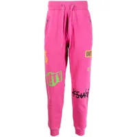 ksubi pantalon de jogging en coton à logo imprimé - rose