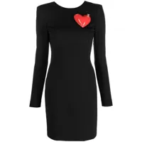 moschino robe courte inflatable heart à manches longues - noir
