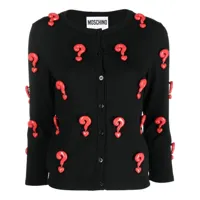 moschino cardigan red question marks - noir