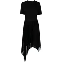 givenchy robe asymétrique à design plissé - noir