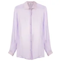 amir slama chemise transparente en soie à effet froissé - violet
