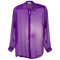 amir slama chemise transparente en soie à effet froissé - violet