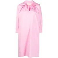 marni robe courte à logo brodé - rose