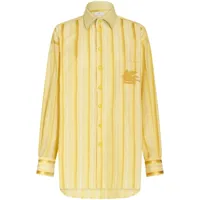 etro robe-chemise à rayures - jaune